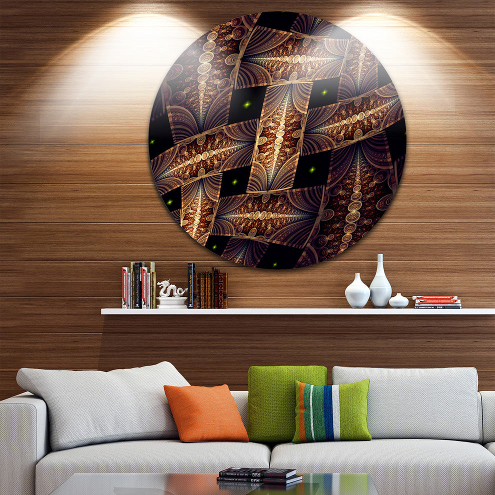 Beautiful Metallic Braiding Pattern, Digital Art Round Wall Art, 11"