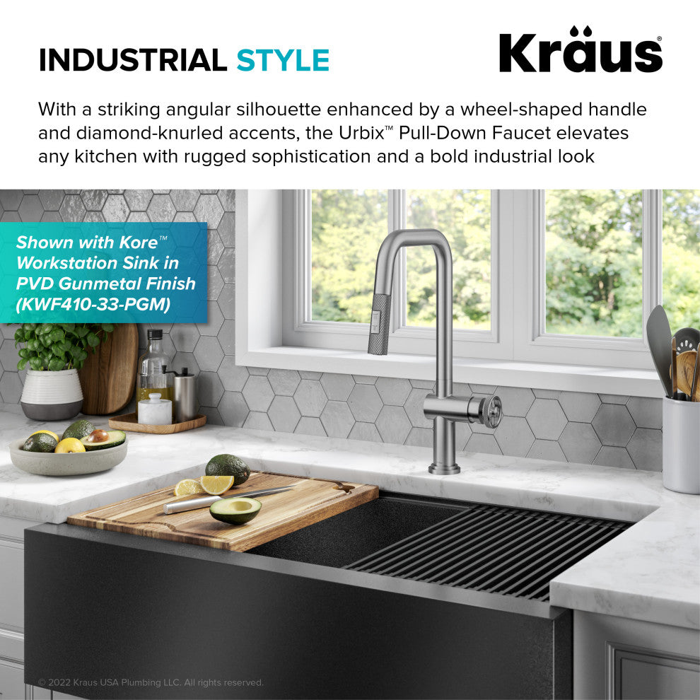 Urbix Bridge Kitchen Faucet, Spot Free Stainless Steel, Kpf-3126sfs