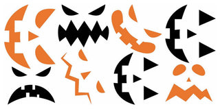 Halloween Pumpkin Faces GLD Wall Decals