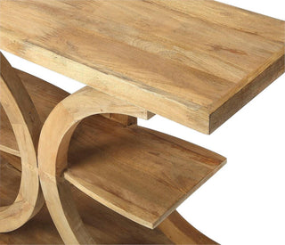 Contemporary Mango Wood Console Table, 3 Shelves