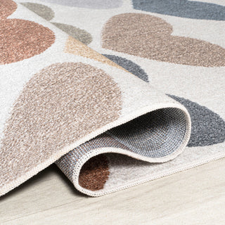 Dila Modern Hearts Machine-Washable Area Rug, 2 X 8