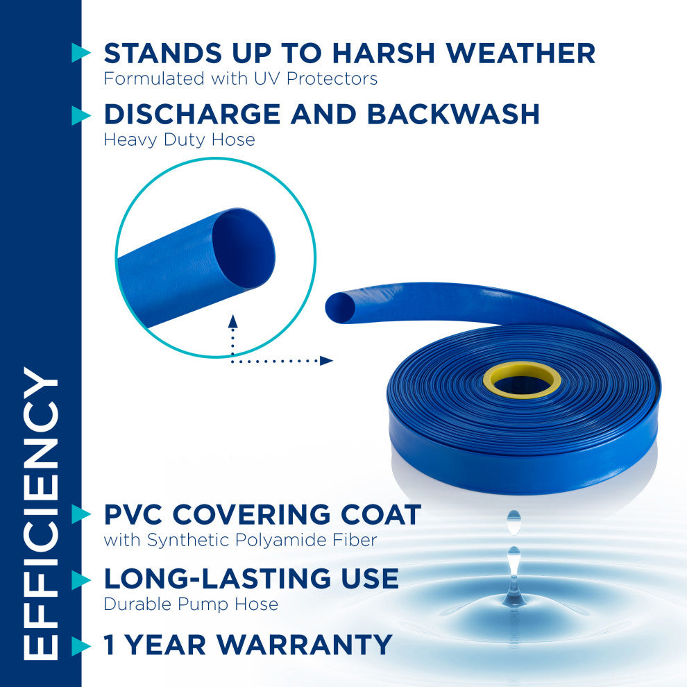 Alpine PVC Lay-Flat Water Discharge Hose x 300Ft, 3"Diameter