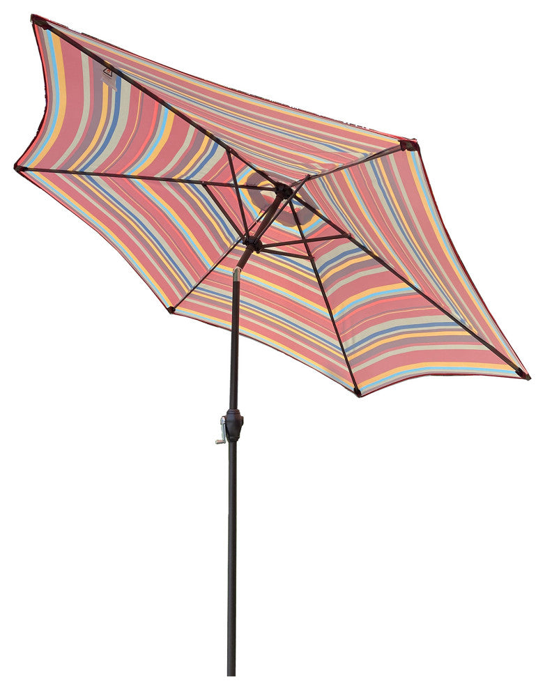 9' Outdoor Patio Steel Market Umbrella With Push Button Tilt and Crank, Red