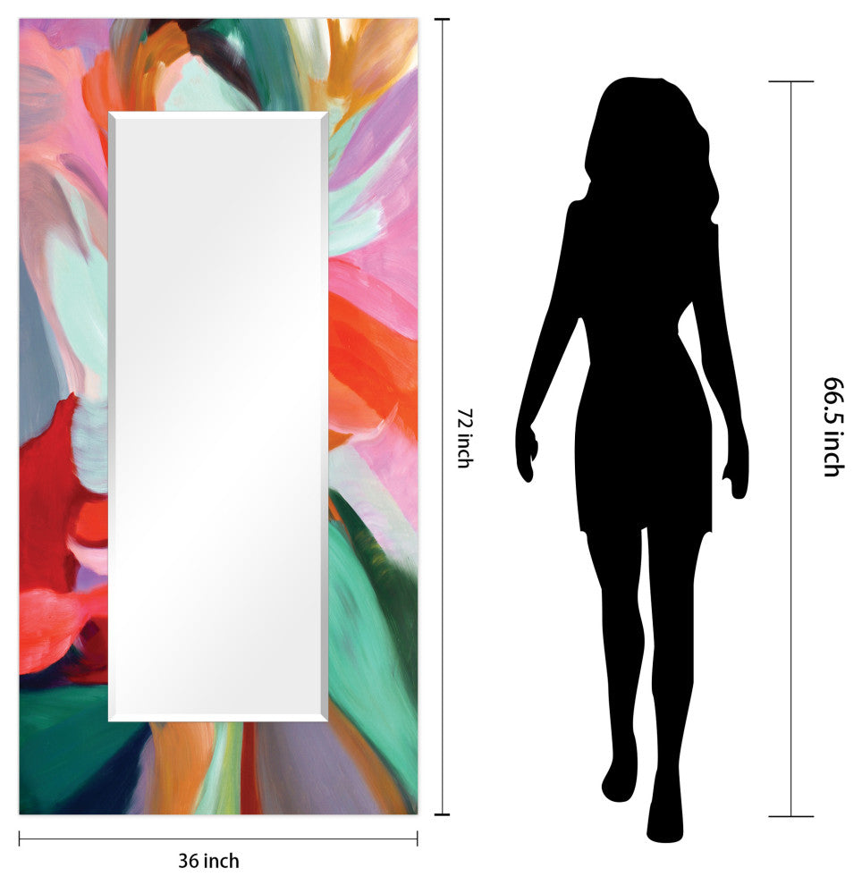 "Integrity of Chaos" Rectangular Beveled Mirror on Printed Tempered Art Glass