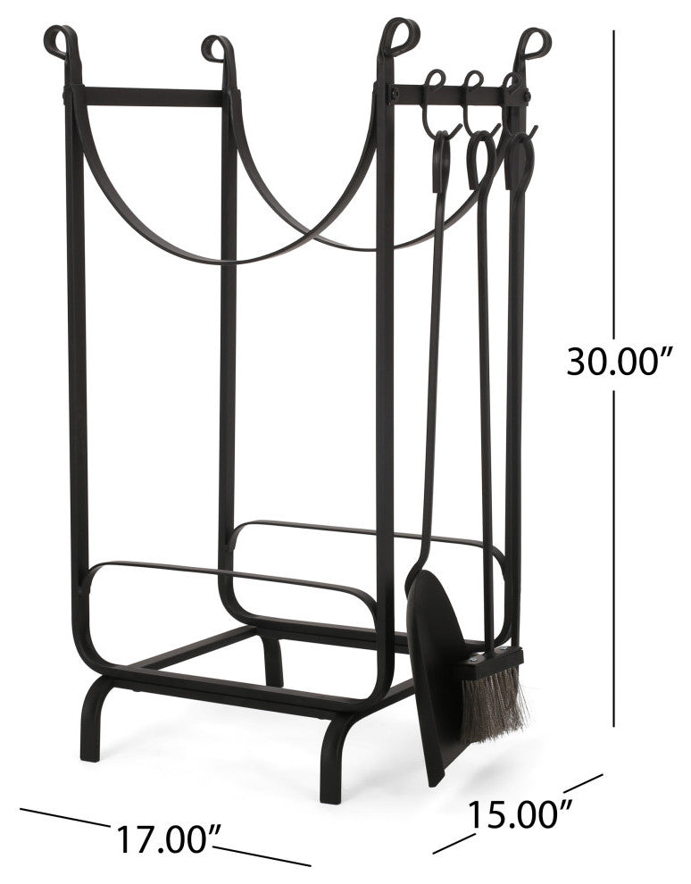 Bellagio Log Rack and Tool Set