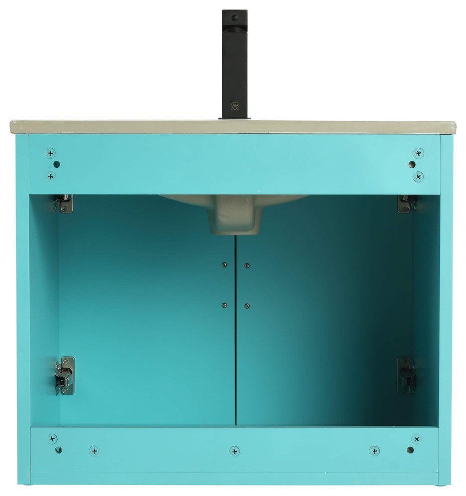 Pellabay Bath Vanity, Fluted Circular Doors Sink Included