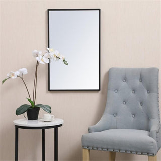 Elegant Decor Eternity 18" x 28" Modern Metal Frame Mirror in Black
