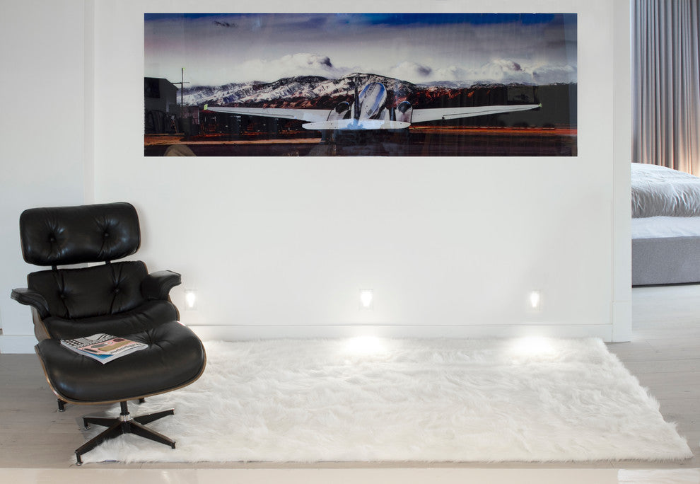 Hudson Faux Sheepskin Rug, Off-White, 5'x8'