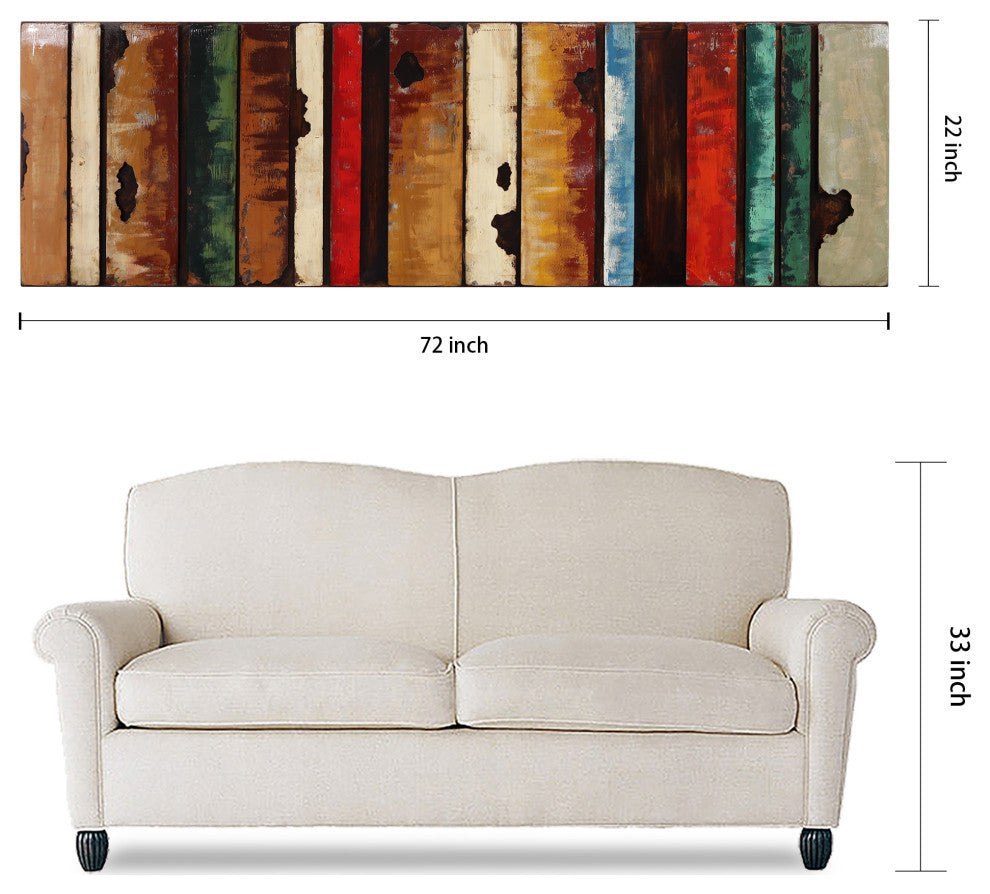 "Rustic Flow 1" Primo Mixed Media Hand Painted 3D Wall Sculpture Metal Wall Art