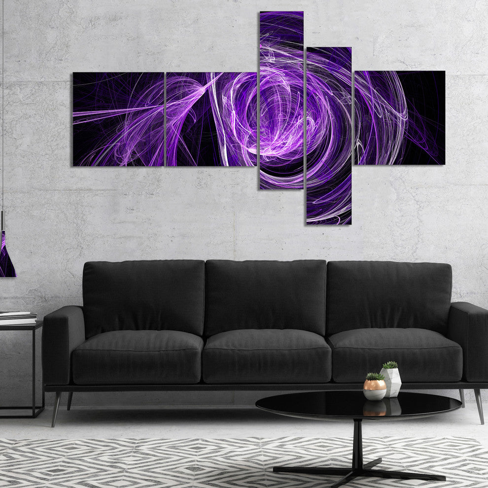 Purple Ball of Yarn, Abstract Canvas art print, 60"x32", 5 panels