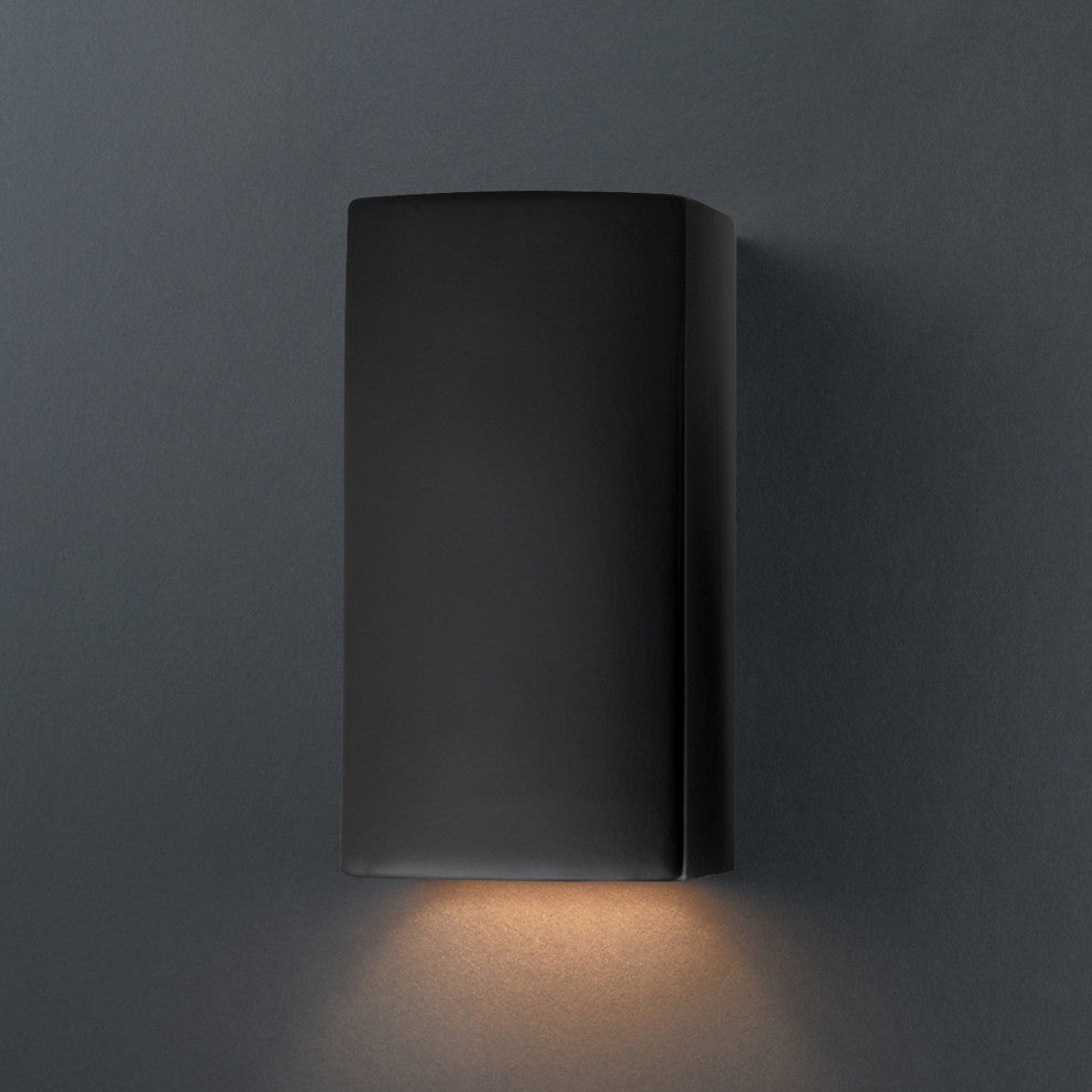 Ambiance, Small Rectangle, Closed Top Wall Sconce, E26, Incandescent, Carbon Matte Black