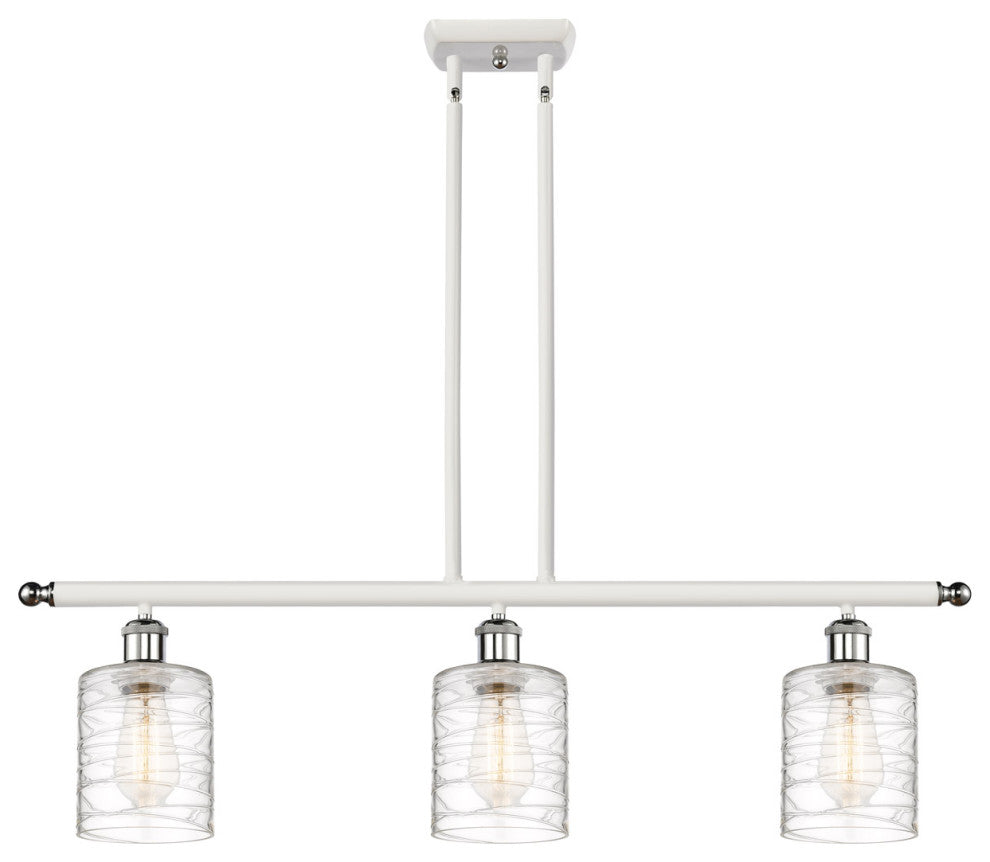 Innovations 516-3I-WPC-G1113-LED 3-Light Island Light, White, Polished Chrome