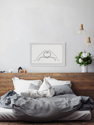 "Hand Heart" Framed Painting Print, 24x16