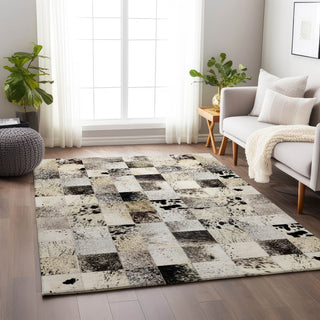 Addison Premium Washable Mayfield AMF105 Black 3' x 5' Rug