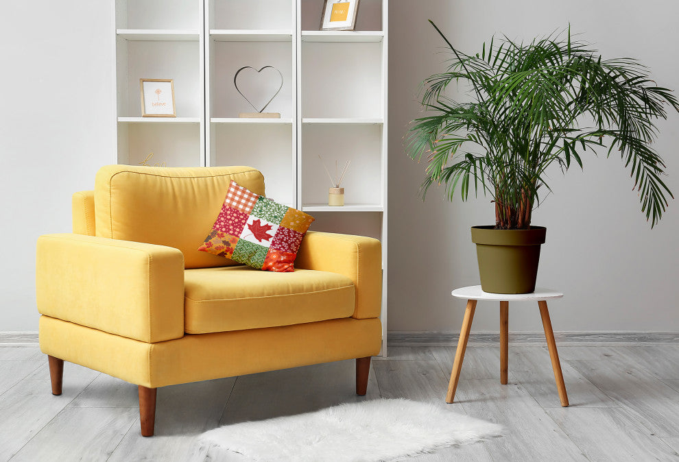 Printed Quilt Leaves Accent Pillow With Removable Insert, Dragon, 20"x20"