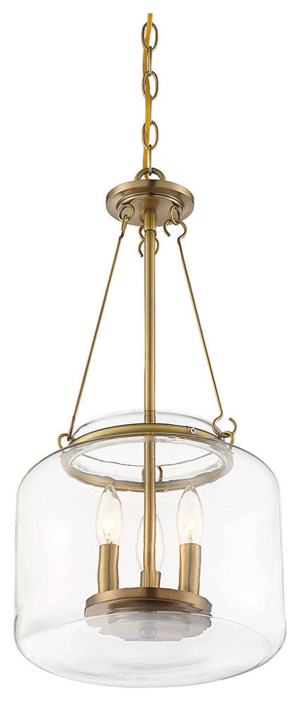 Savoy House Akron 3-Light Pendant, Warm Brass