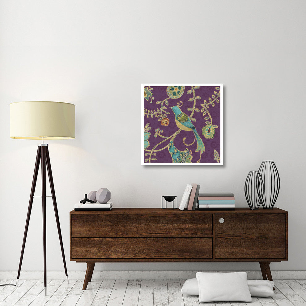 "Bohemian Wings VI Aubergine" Digital Paper Print by Daphne Brissonnet, 32"x32"