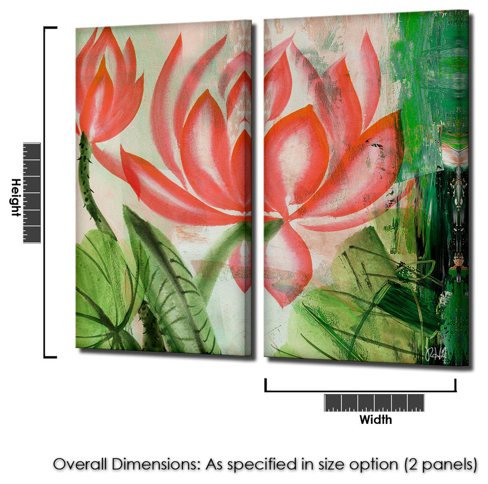 Painted Petals LIII 2-Piece Canvas Art Set, 24"x12"