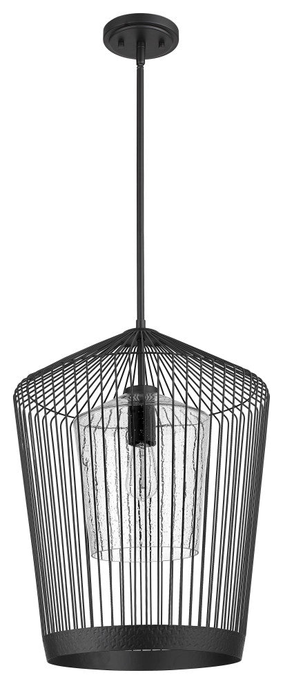 Zlite 342P19-MB 1-Light Pendant, Clear Seeded