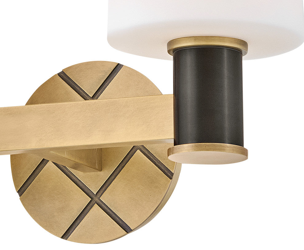 Hinkley Declan Small Two Light Vanity, Heritage Brass