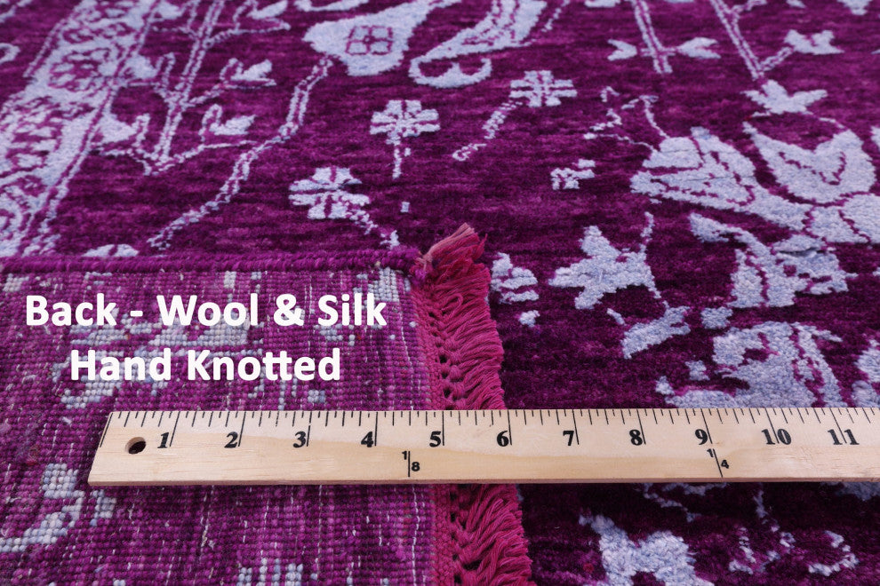 8' 0" X 10' 3" Handmade Persian Wool & Silk Rug - Q15762