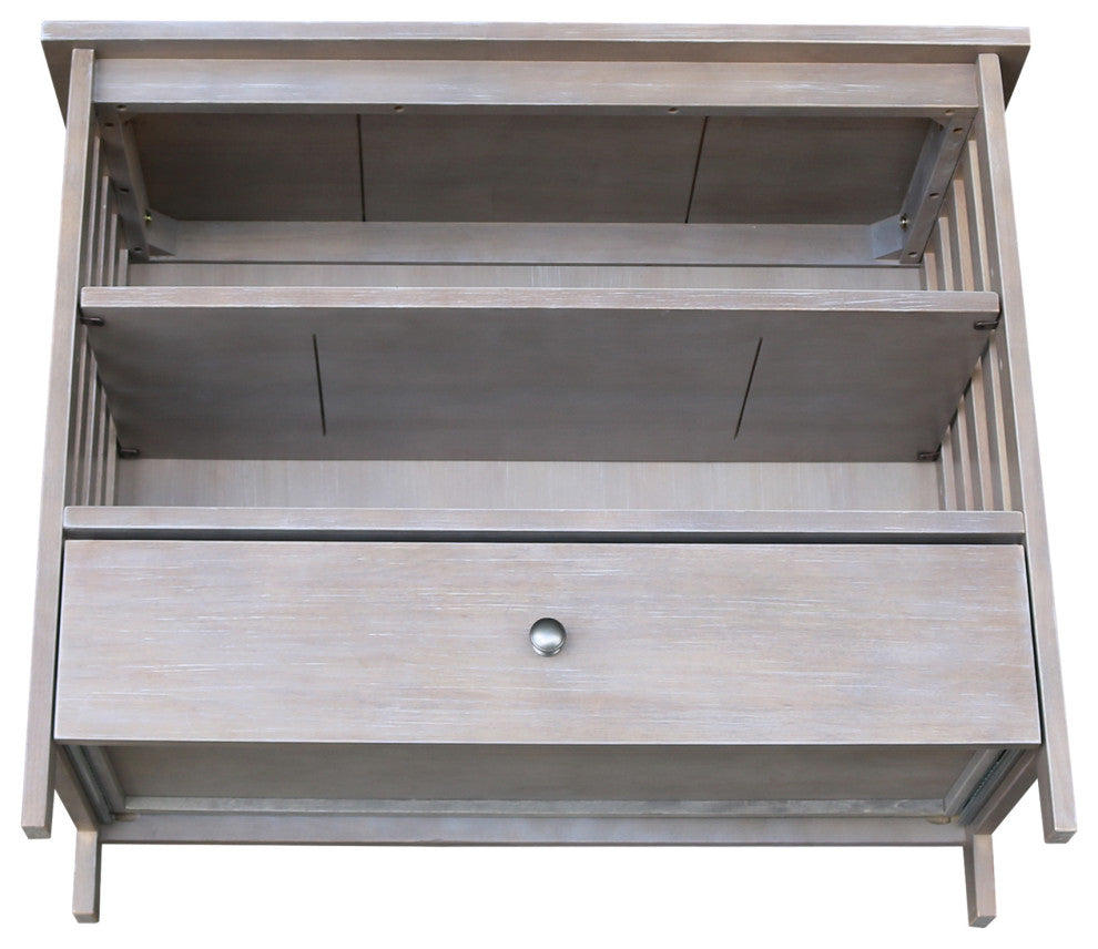 Mission Corner Entertainment / TV Stand, Washed Gray Taupe