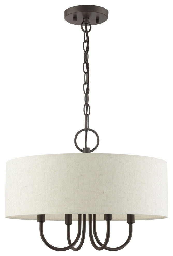 English Bronze Transitional, Pendant Chandelier