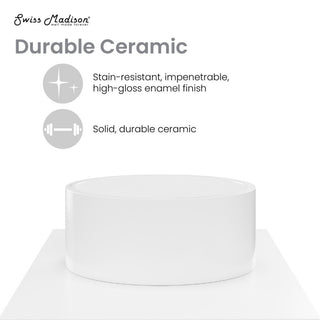 Monaco 36" Floating Bathroom Shelf With Vessel Sink, Glossy White