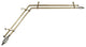 Vinci 13/16 inch Double Corner Window Curtain Rod, Antique Brass, 120-170"