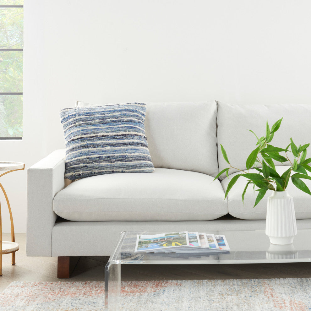 Mina Victory DL001 Throw Pillow, Denim, 22" x 22"