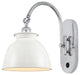 Adirondack Sconce, Polished Chrome, Glossy White, Incandescent