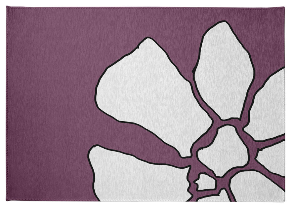 Petal Lines Spring Chenille Rug, Purple, 5'x7'