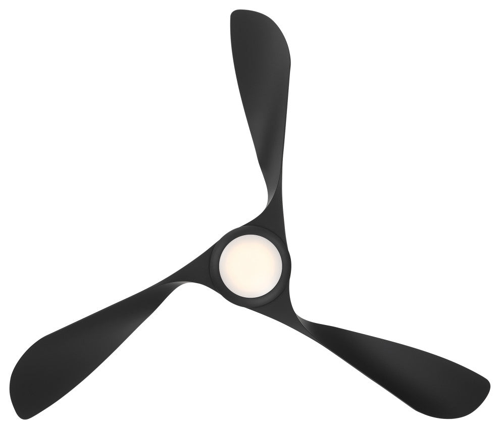 Swirl Indoor/Outdoor 3-Blade Smart Ceiling Fan 54" Matte Black, Light Kit