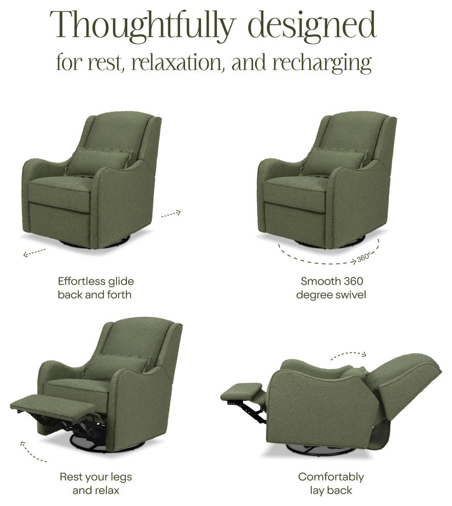 Devon Recliner and Swivel Glider, Olive Boucle