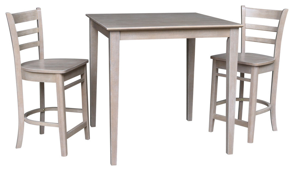 36" x 36" Counter Height Table with 2 Emily Counter Height Stools - 3 Piece Set