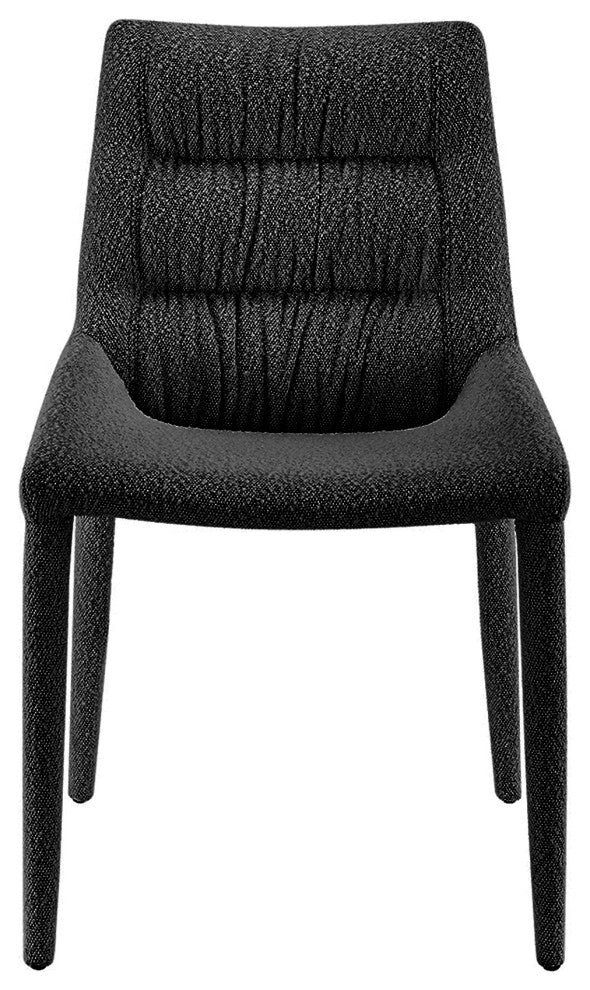 Kelsey Fabric Dining Side Chair, Boucle Black, Set of 2