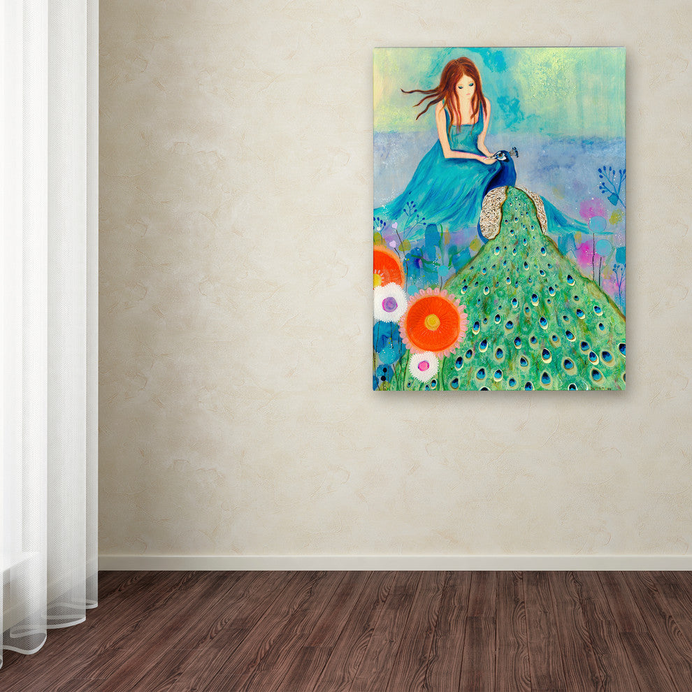 Wyanne 'Peacock Garden' Canvas Art, 19"x14"