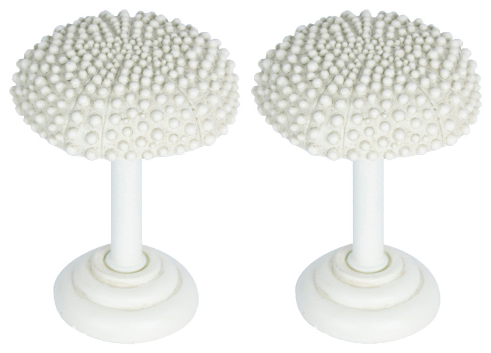 Urchin Drapery Holdback Medallion, Ivory, Set of 2