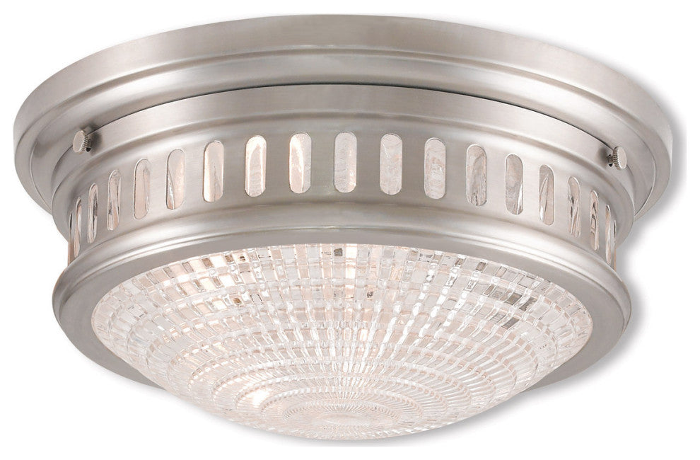 Livex 73052-91 2-Light Brushed Nickel Ceiling Mount, Brushed Nickel