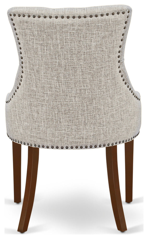 Friona Parson Chair With Mahogany Leg And Linen Fabric Doeskin Set of 2