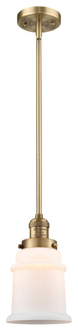 Canton 1-Light Mini Pendant, Brushed Brass, Matte White