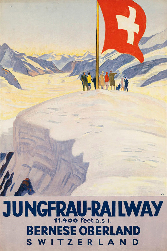 "Jungfrau Railway" Painting Print on Wrapped Canvas, 40"x60"