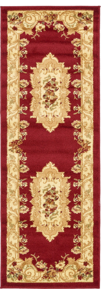Unique Loom Red Henry Versailles 2' 2 x 6' 0 Runner Rug