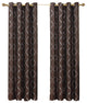 Laguna 100% Polyester Jacquard Grommet Curtains, Set of 2, Chocolate, 104"x84"