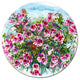 Purple Flowers Watercolor Illustration, Floral Disc Metal Wall Art, 23"