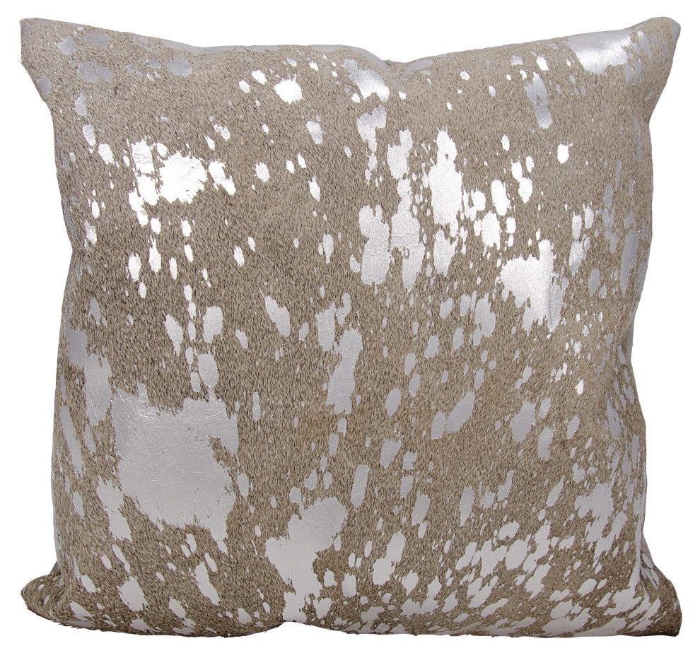 Mina Victory S6129 Throw Pillow, Grey Silver, 18" x 18"