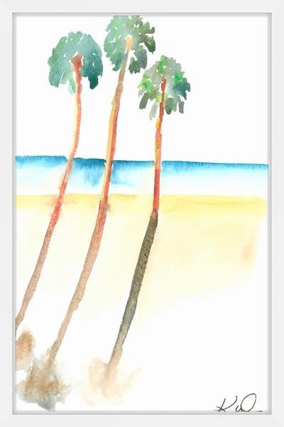 "Palm Shadows" Framed Painting Print, 12"x18"