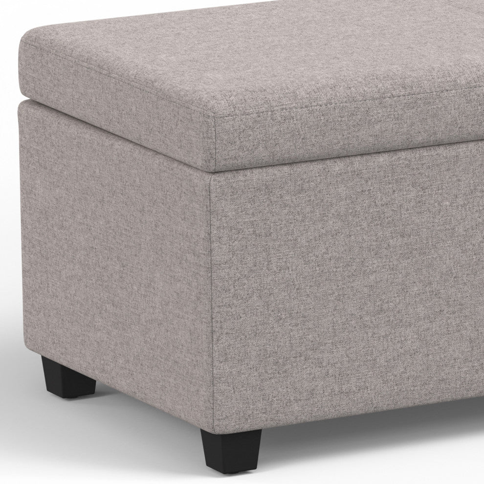 Avalon Extra Large Storage Ottoman Bench, Cloud Grey
