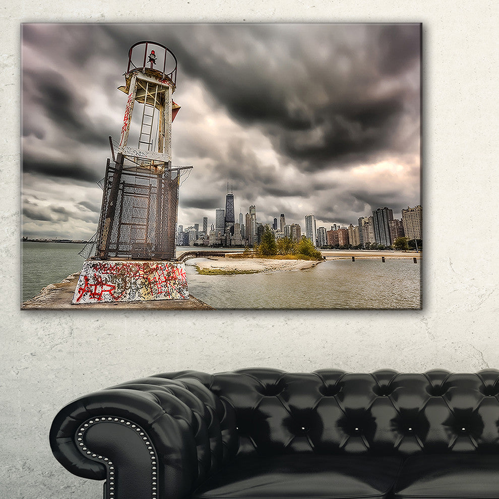 "Lake Michigan Navigation Light" Canvas Print40"x30"