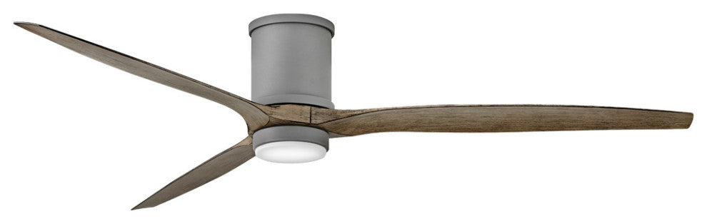 Hinkley Hover 72" Integrated LED Flush Mount Ceiling Fan, Graphite + Driftwood